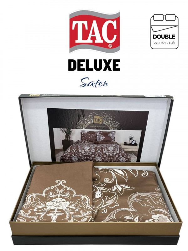 Tac Ponda kahve Deluxe saten | Постельное белье сатин делюкс